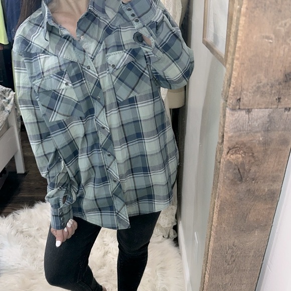 Wrangler Plaid Green Shirt for Men size XLarge - Picture 5 of 6